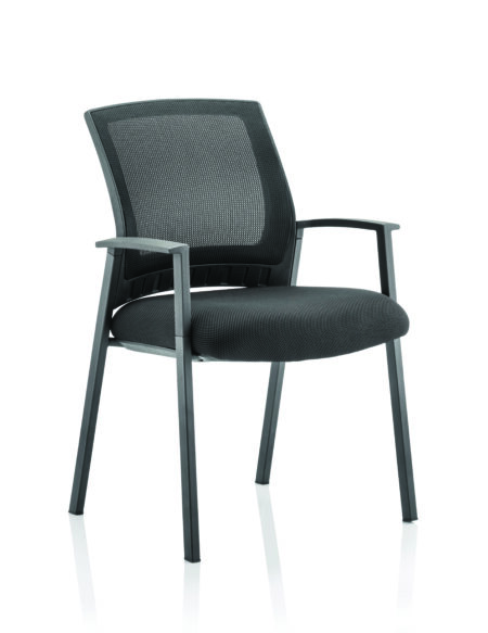 Metro Medium Mesh Back Stacking Visitor Chair with Arms