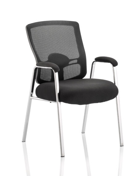 Portland Medium Mesh Back (Straight Leg) Visitor Chair with Arms