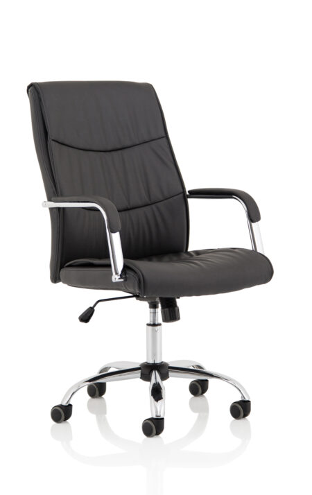 Carter High Back Black Leather Executive Office Chair with Arms