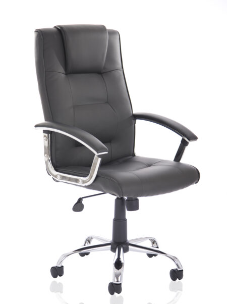 Thrift High Back Executive Black Leather Office Chair with Arms