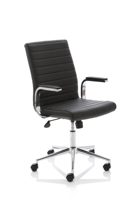 Ezra Medium Back Leather Executive Office Chair with Arms