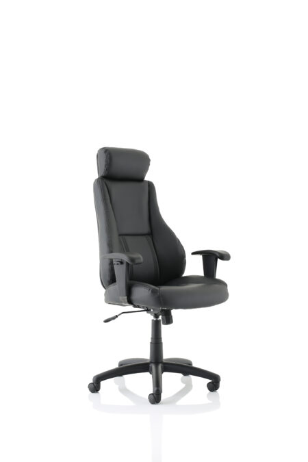Winsor Medium Back Executive Black Leather Office Chair with Arms