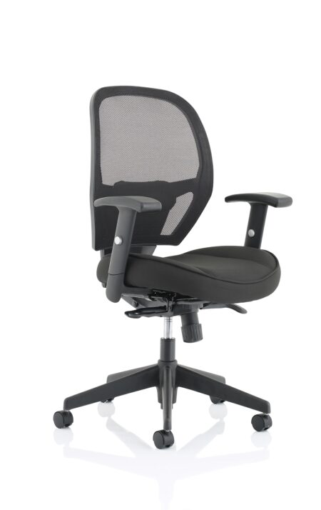 Denver High Mesh Back Black Task Operator Office Chair with Arms