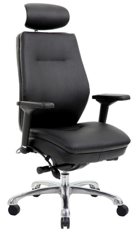 Domino High Back Black Ergonomic Posture Chair with Arms and Headrest
