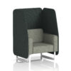 Rivet - Charcoal Panels And Vitreous Sofa