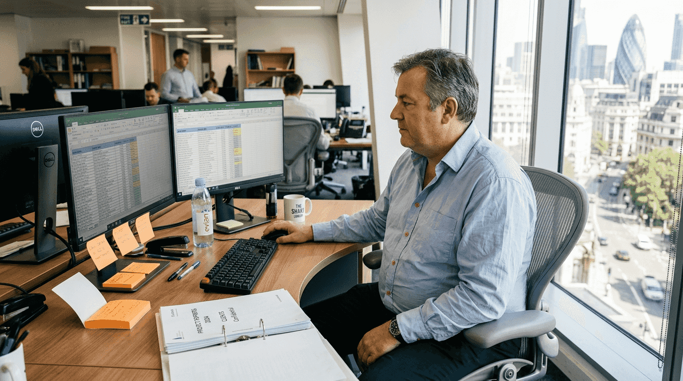 Office worker using ergonomic chair