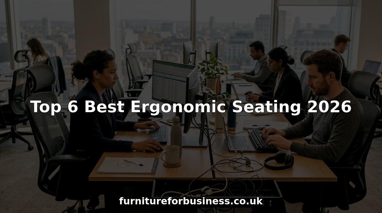 Professionals using ergonomic chairs in busy office