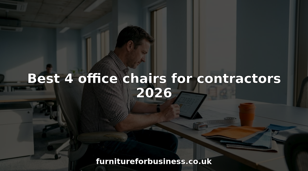 Contractor seated in ergonomic office chair at sunlit desk
