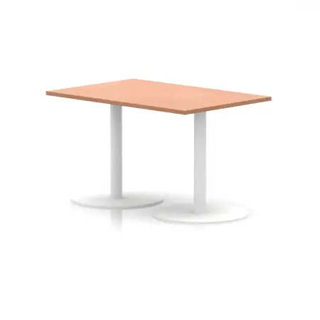 Italia Rectangular Poseur Table White Leg