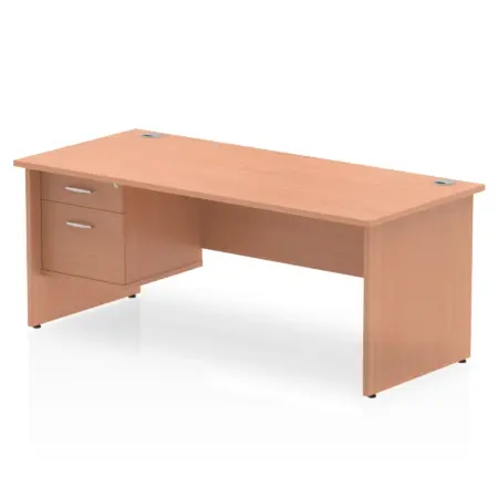 OE - Impulse 1800mm Panel End Straigh Desk With Single Fixed Pedestal