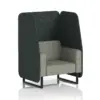 Rivet - Charcoal Panels And Vitreous Sofa