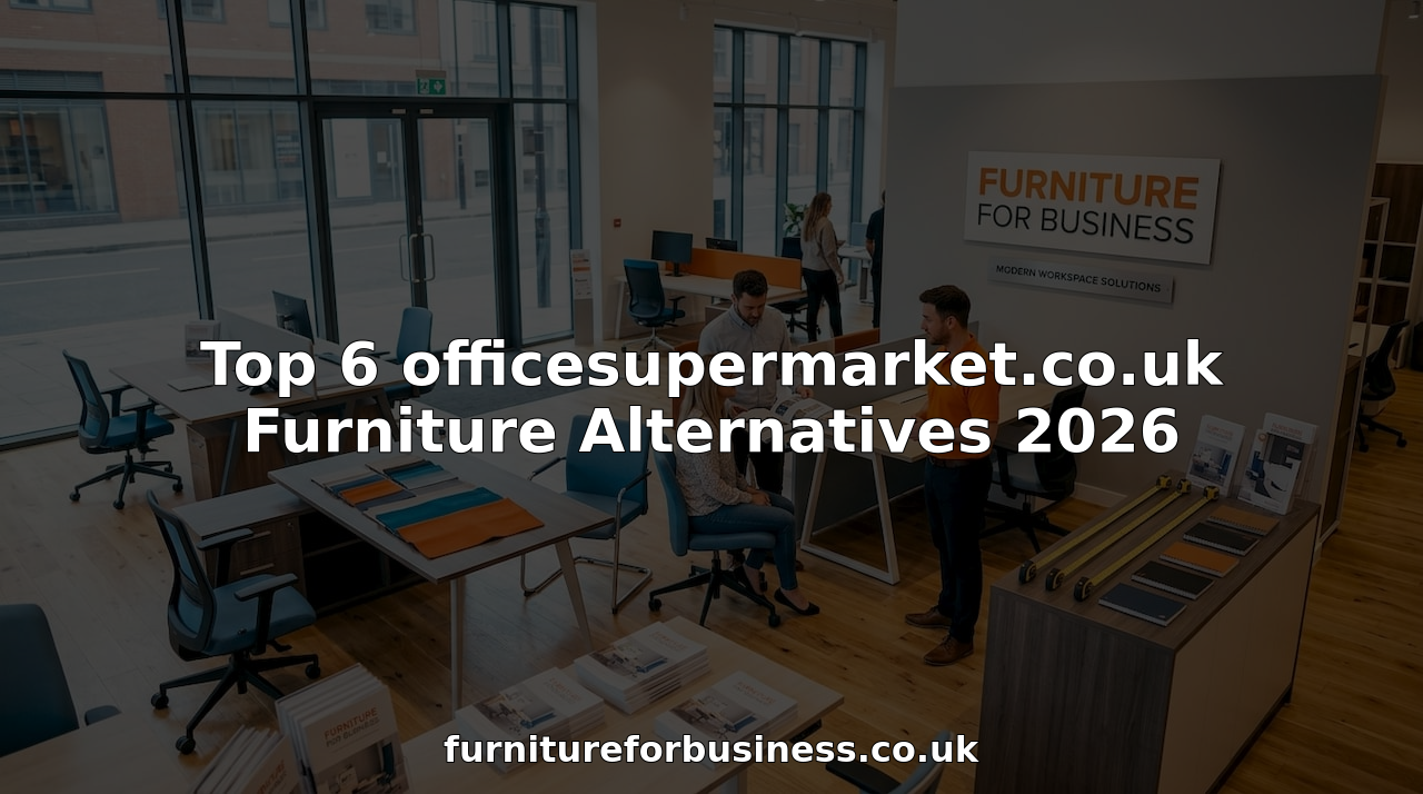 Office furniture showroom with desks and chairs