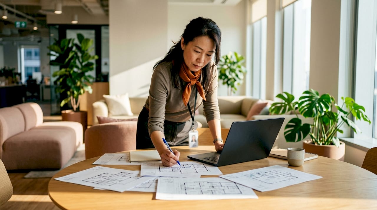 Project manager planning office relocation