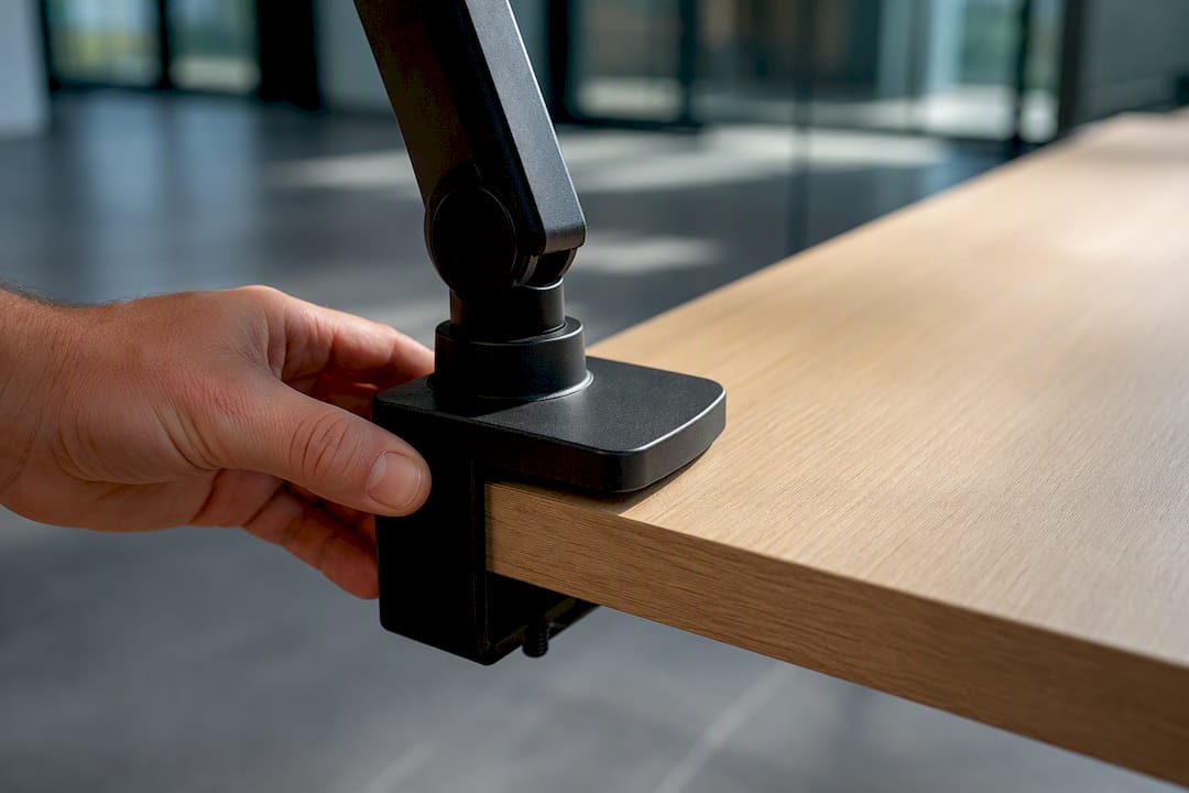 Monitor arm clamp footprint on desk edge