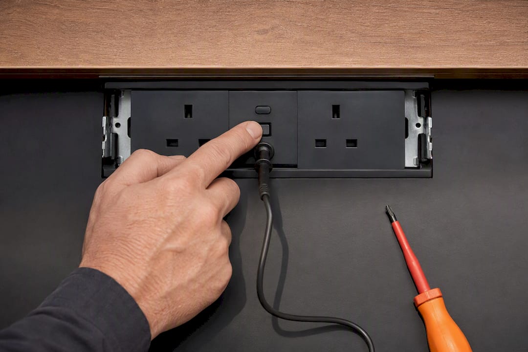 Technician testing RCD protection